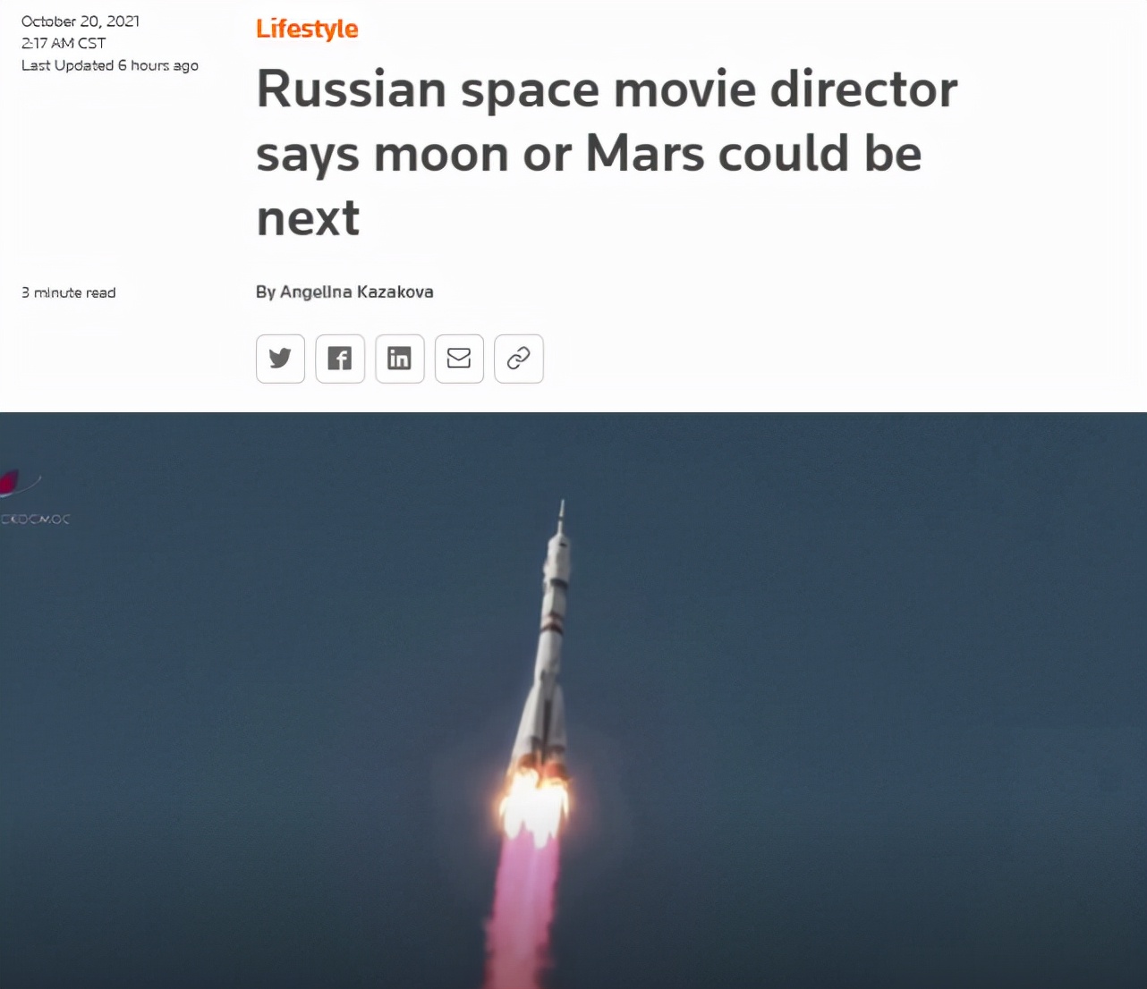 空间站拍电影圆满成功,俄罗斯导演:下一部会在月球或火星上拍