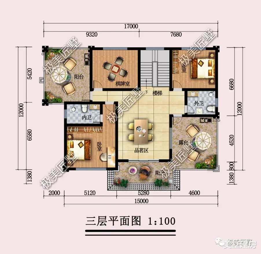 暖色调的三层欧式别墅,活泼可爱,占地二百平可建