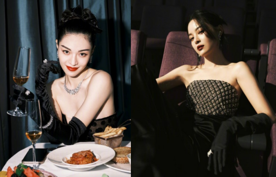 宋茜|宋茜红毯造型太大胆!领口开到肚脐眼好性感,男主持蹲地帮整裙摆