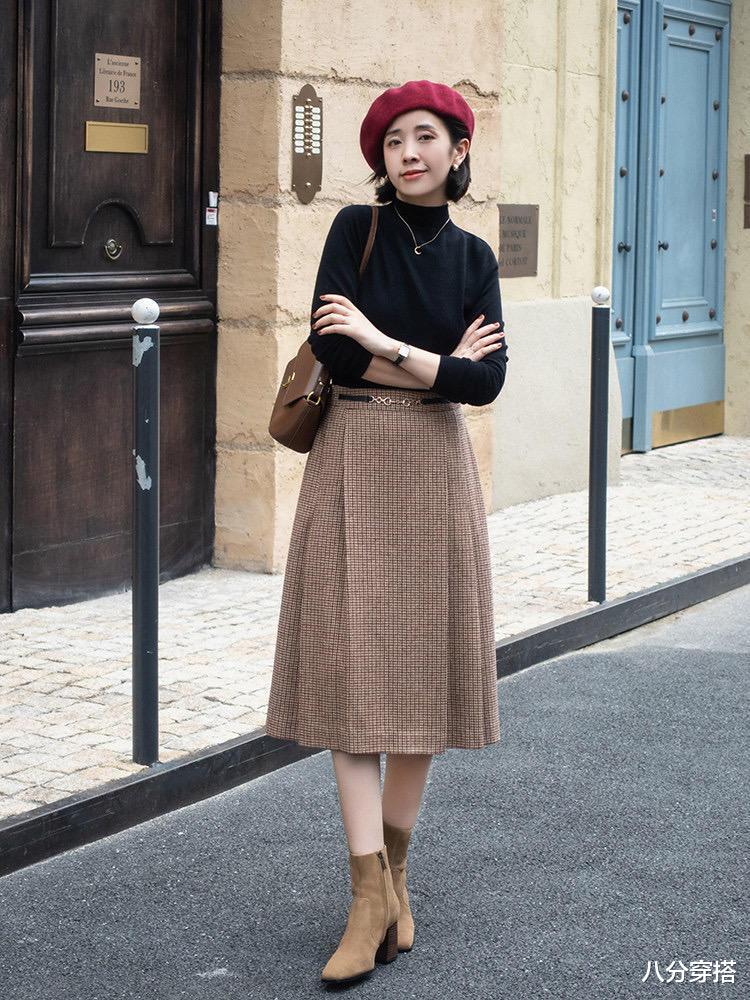 八分穿搭 降温后不要只会穿长裤了，这些“半身裙”温柔保暖，让你气质翻倍