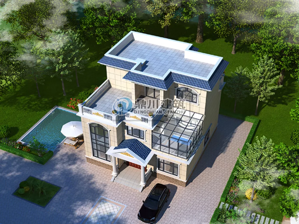 |6款平屋顶农村别墅，漂亮实用还省钱，第三款17万就能建