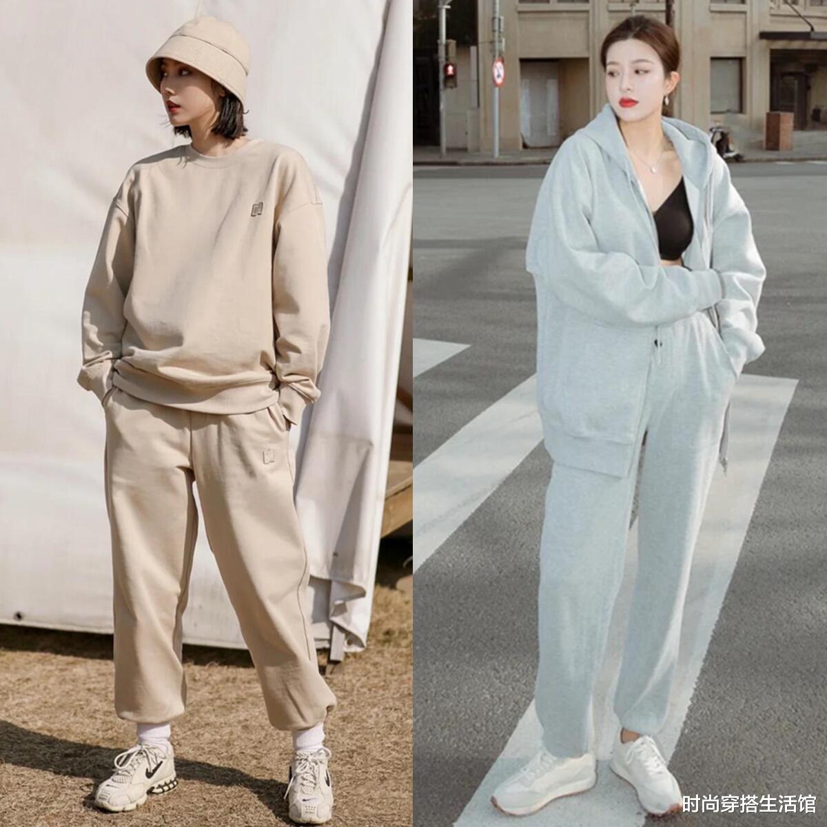 时尚穿搭生活馆 收起你的裙子吧！降温后试试“卫衣+裤子”，不仅减龄，还有气质