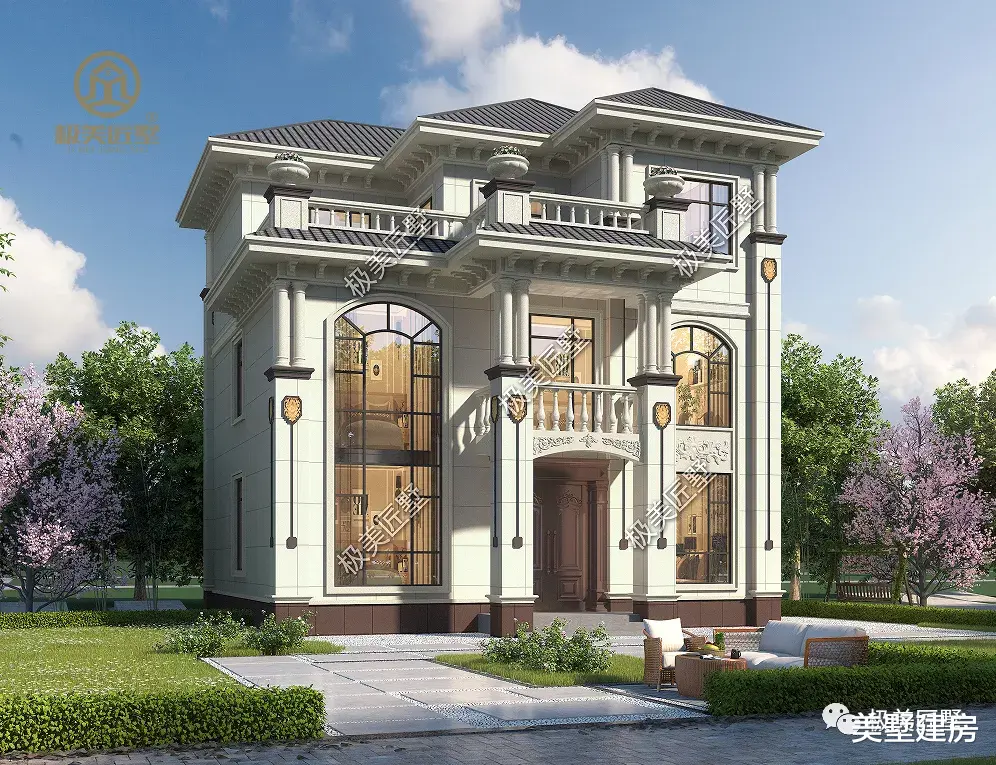 11.5×10.9米,三层简欧别墅,造型经典时尚,值得一看!