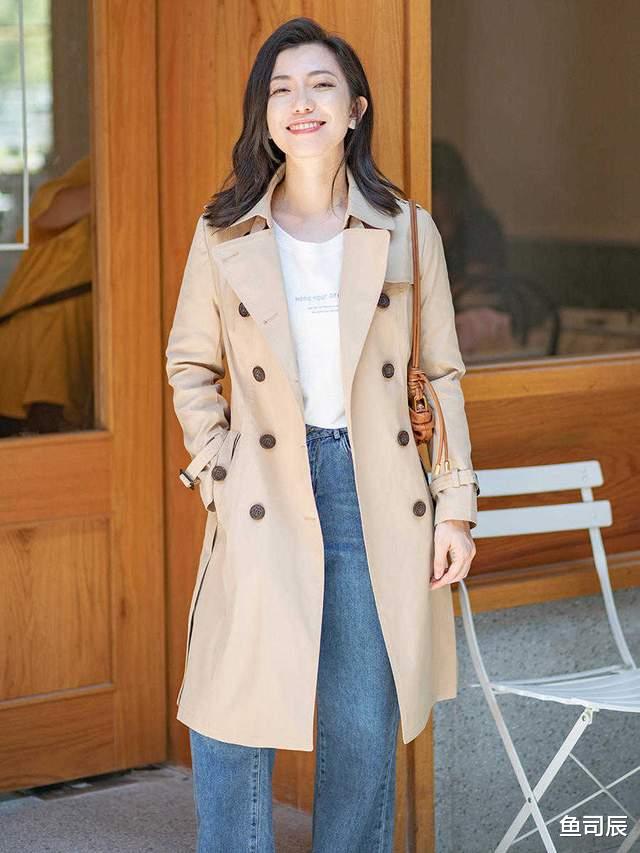 鱼司辰|一看就是高级穿搭，上班通勤的穿搭，风衣搭配牛仔裤气质感满分