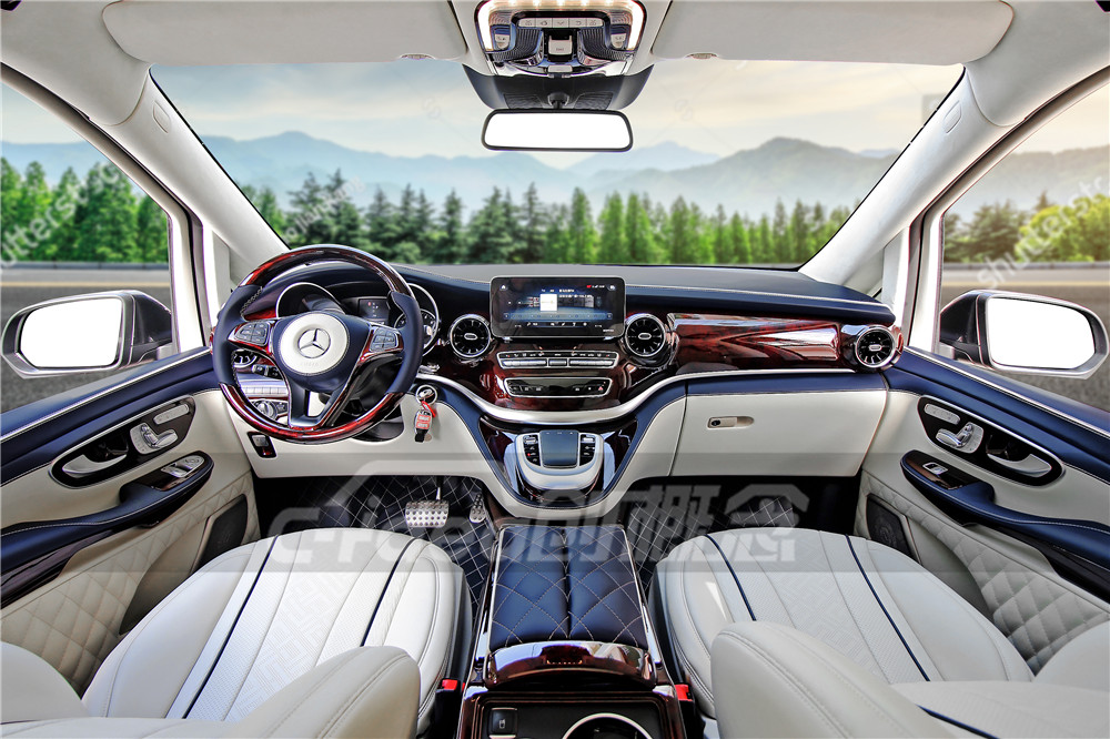 设计电动沙发床,奔驰V260L七座无隔断内饰改装,个性感爆棚