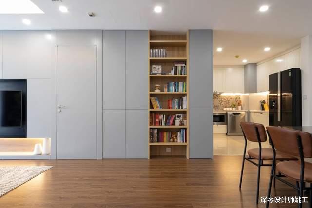 过目不忘的3口之家,96㎡讲究实用,电视墙做高柜,漂亮又大气