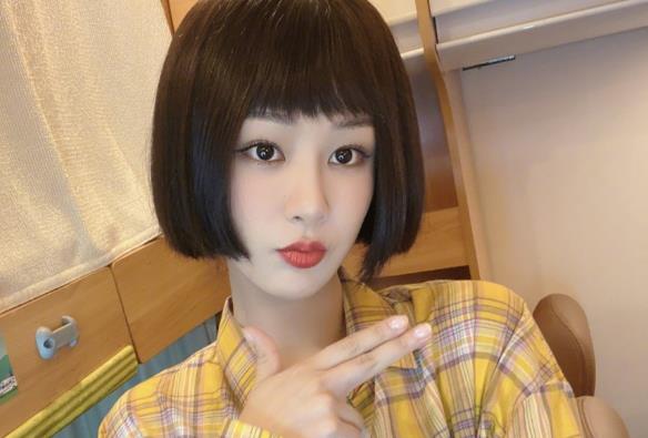 衬衫 杨紫黄色格子衬衫出镜,齐眉刘海太飒,粉丝惊叹不已!