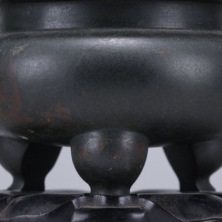 |旧藏-世古之宝款 老铜胎朝冠耳香薰炉