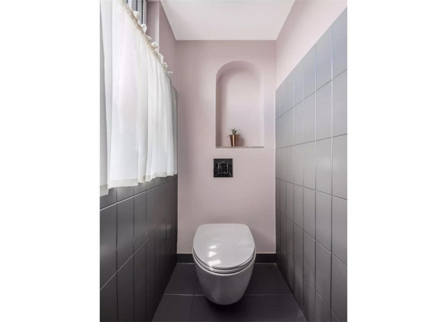 86平现代简约风二居室，客厅打破常规的布局设计时尚