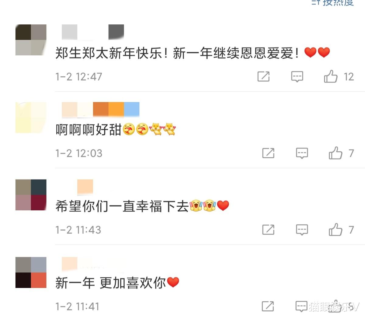 郑嘉颖|郑嘉颖娇妻晒新年合影，趴老公背上献吻好甜蜜，俩儿子却没有出镜