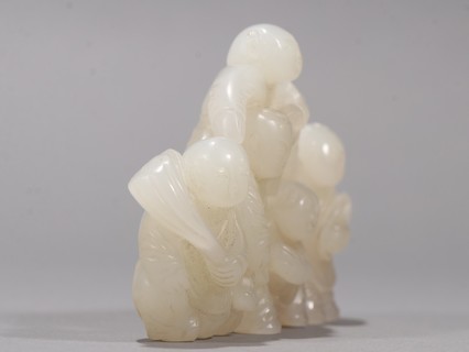 |和田玉五子登科摆件