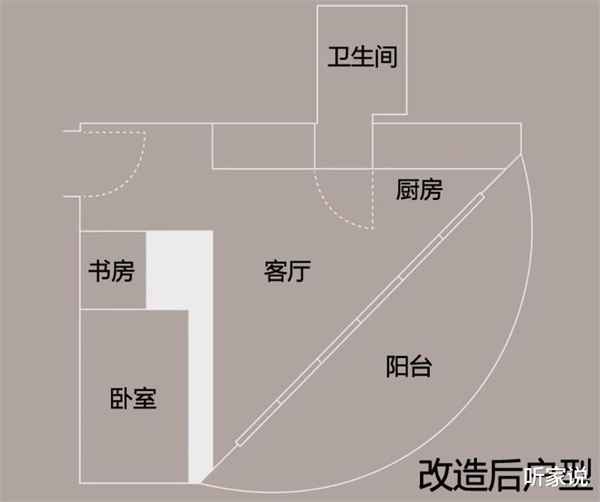 |夫妻俩贪便宜买25㎡老破小：扇形阳台和三角客厅太鸡肋，心态崩了