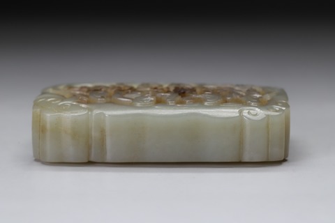 和田玉籽料|舊藏和田玉籽料“黑枣皮 灵芝珮”.