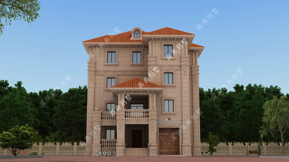 这款欧式别墅设计,漂亮的外观让人一见钟情,户型精致。