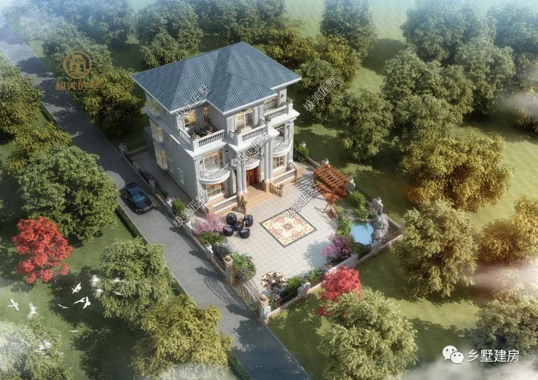 |12.84X10.42米的欧式大宅，建成村里人人夸