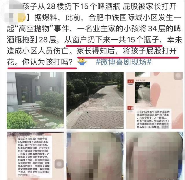 生活美学家 两个熊孩子“高空抛物”，一个被打得屁股开花，一个学会主动承担