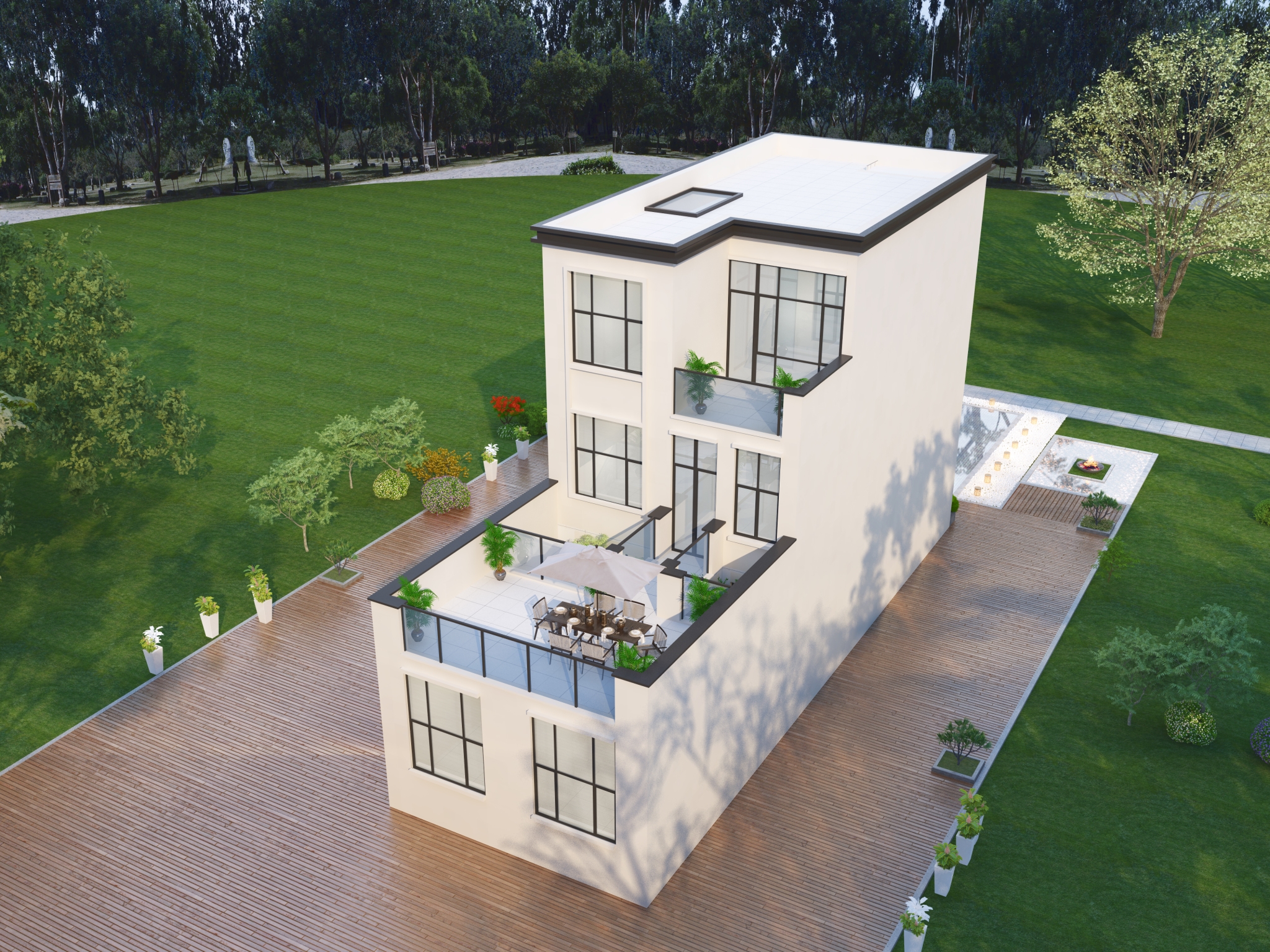 占地150方小开间住宅，两边不开窗如何设计