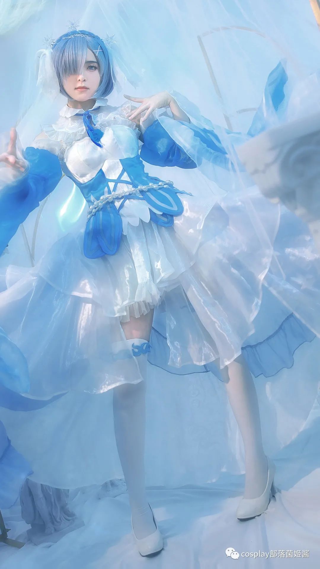 |cos：蕾姆水晶礼服cos正片@梧桐，守护这一抹微笑