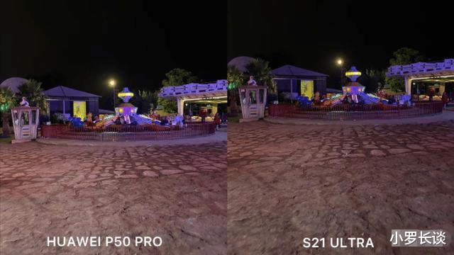 三星|夜拍对比：华为P50Pro与三星S21Ultra，肉眼可见的差距