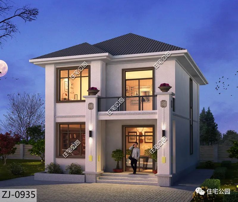 8米面宽盖二层别墅,7.9m*12.1m,这套户型真的很实用