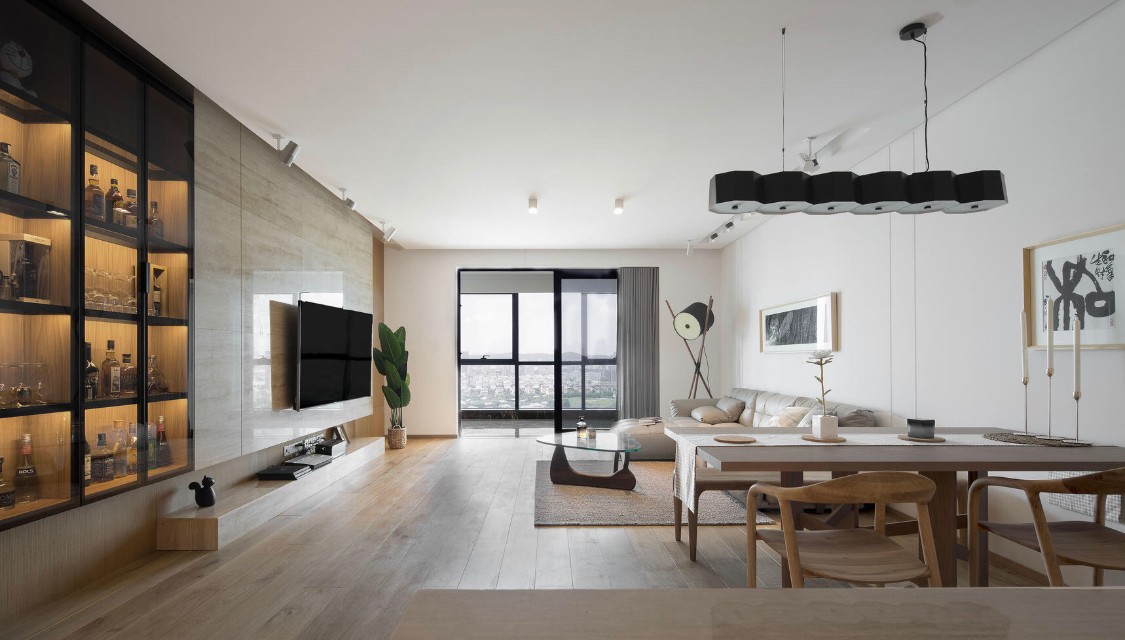 200㎡三房原木时代！时尚又不乏温润，全龄段设计的魅力！