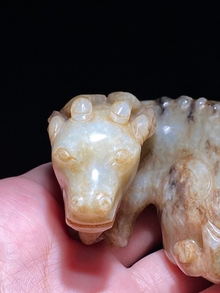 交易|宋 和田玉 籽料 白玉 瑞兽 神兽 四不像 把件 摆件 纸镇