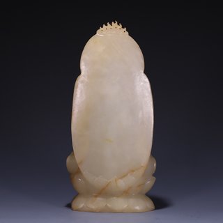 |旧藏 和田玉如来佛雕像