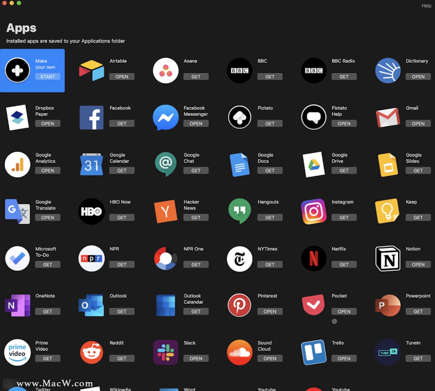 柒夏言琉璃 Flotato for Mac(将网页转换为应用程序)