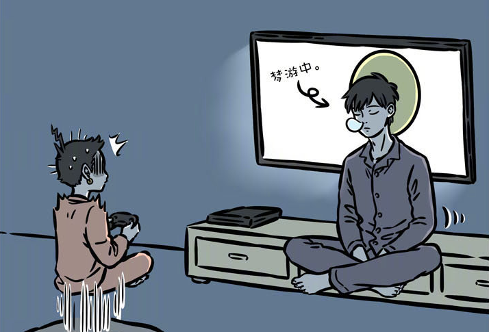 哪吒|非人哉：哪吒半夜爬起来“吃鸡”，又撞到观音梦游，差点“吓尿”