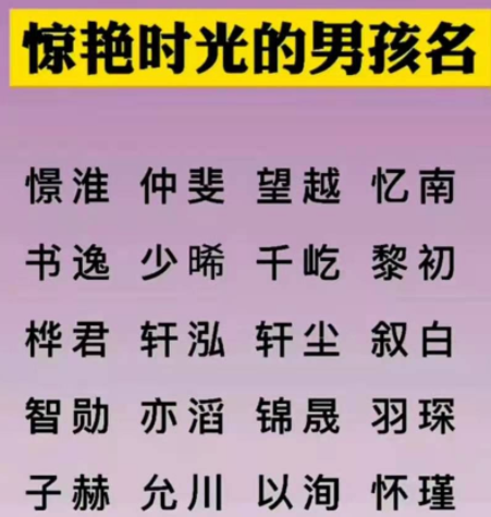 诚然命理 宝宝起名：生个男孩，起这些古风的名字，同学们羡慕不已