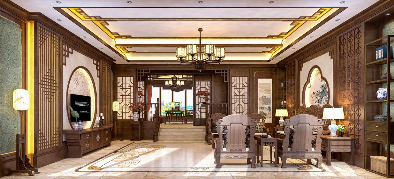 古典风格中式设计： 明清式的花纹成了现代时尚的点睛之笔。