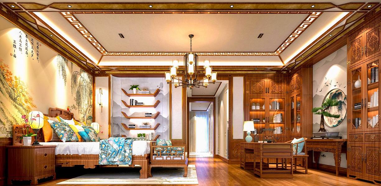 中式卧室设计:在追求唯美的同时,总能别出心裁。
