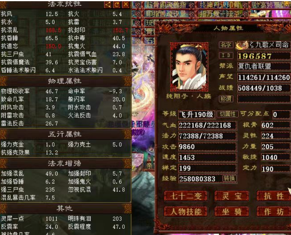 大话西游2|大话西游2：飞升190男人晒出属性，强混49忽视混42细节满满