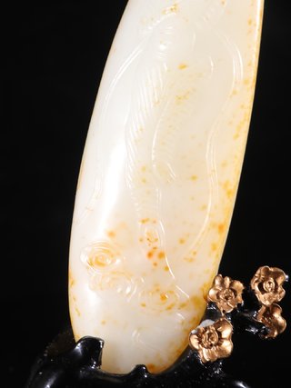 翡翠|和田玉籽料 吹谈二仙 原石摆件