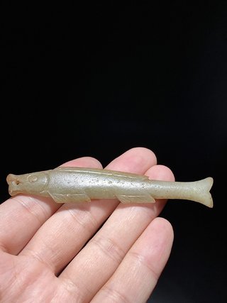 和田玉籽料|明以前 和田玉籽料 玉鱼 挂件