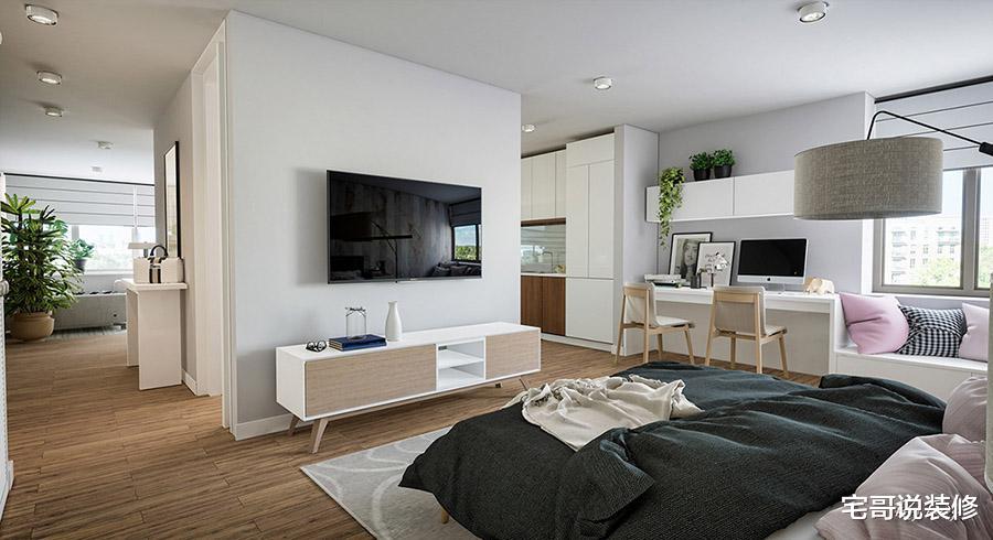 40岁中年夫妻的丁克生活：住39㎡公寓，打破常规布局，通透又大气