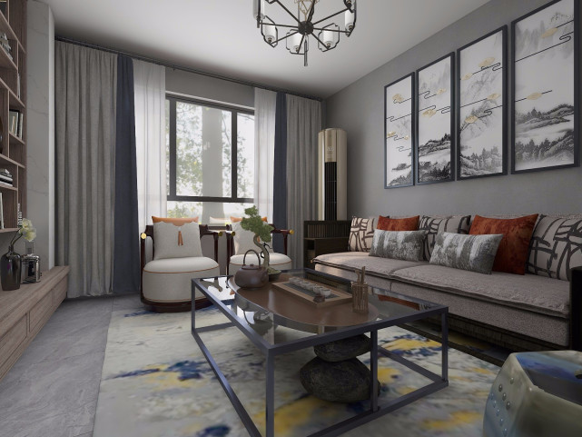 93平现代风三居室，入户放一架钢琴和屏风，居然就成了一个隔断