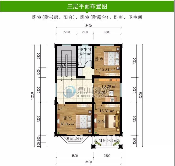 老年小妙招|8.4×13米，四层复式农村别墅，室内布局功能丰富