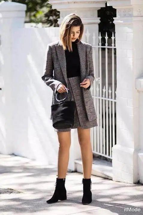 itMode 西服+裙子=入秋超火混搭套路,好看爆了!