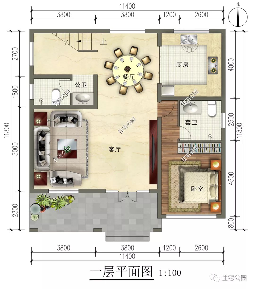 11×11米二层别墅,户型方正实用,深受全家人喜欢