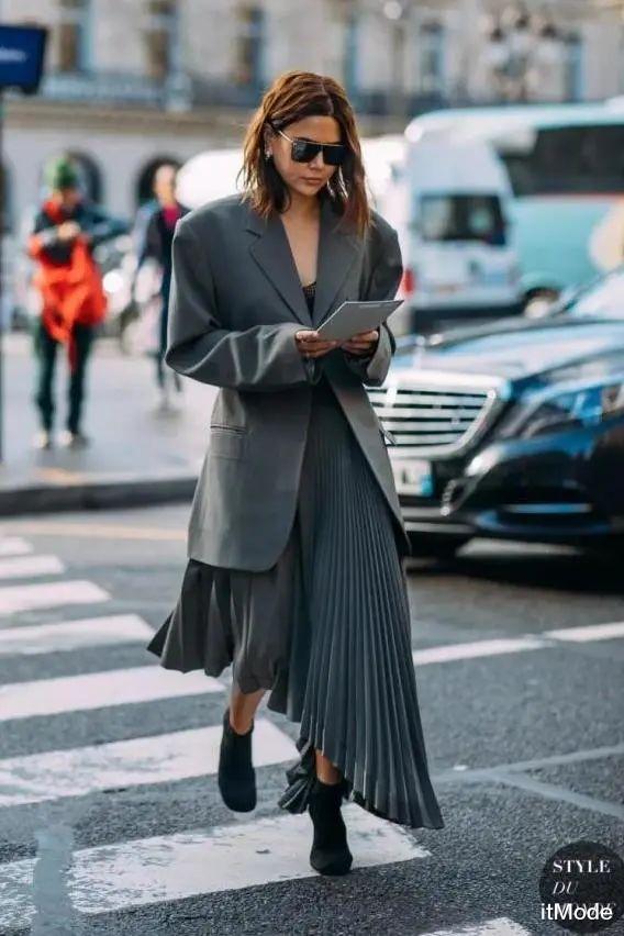 itMode 西服+裙子=入秋超火混搭套路,好看爆了!