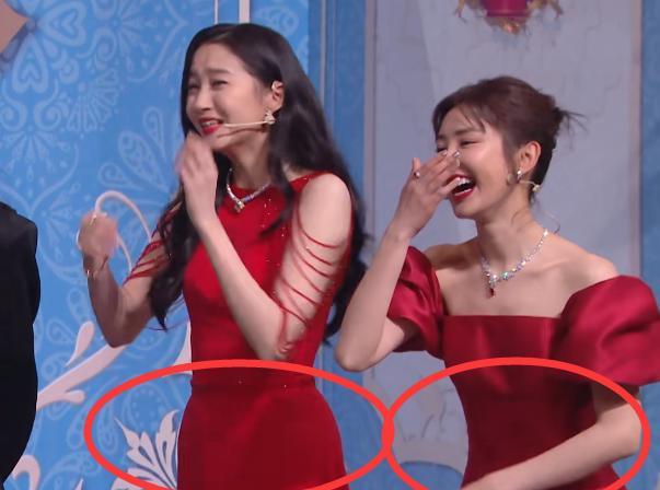 毛晓彤|同样穿红色束腰裙，关晓彤和毛晓彤的肚子成焦点，不是年轻就能赢