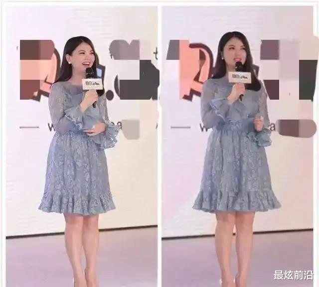 最炫前沿|李湘越来越瘦了，一袭蓝色连衣裙穿出高级美，主持人气质依旧显著