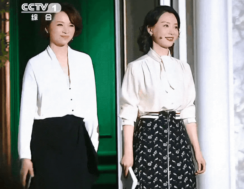 BiuVogue 陈数和董卿都很招人喜欢，穿衬衫气质很温柔，分不清谁更高级