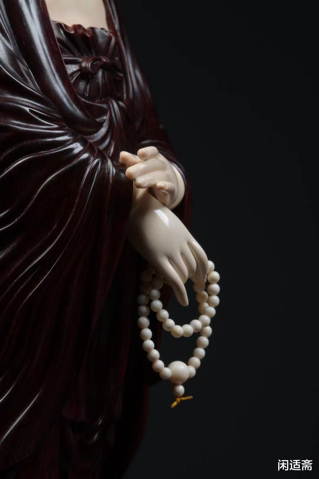 紫檀|普渡慈行，紫檀木雕，观音像