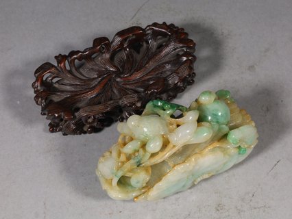 翡翠|清代，翡翠宝鸭献瑞把件