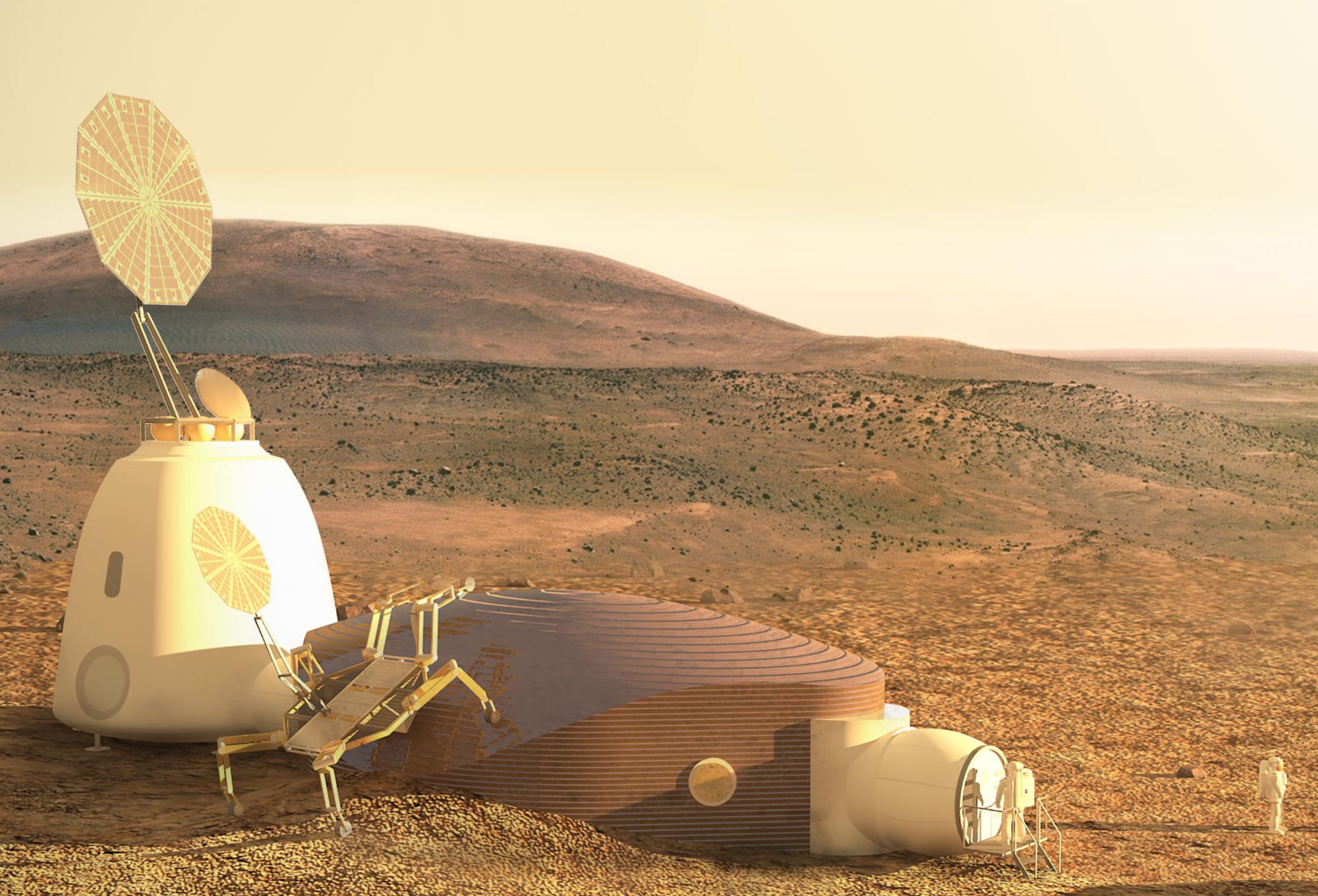 火星 用宇航员的血液、汗水和眼泪制成混泥土作为火星上的建筑材料