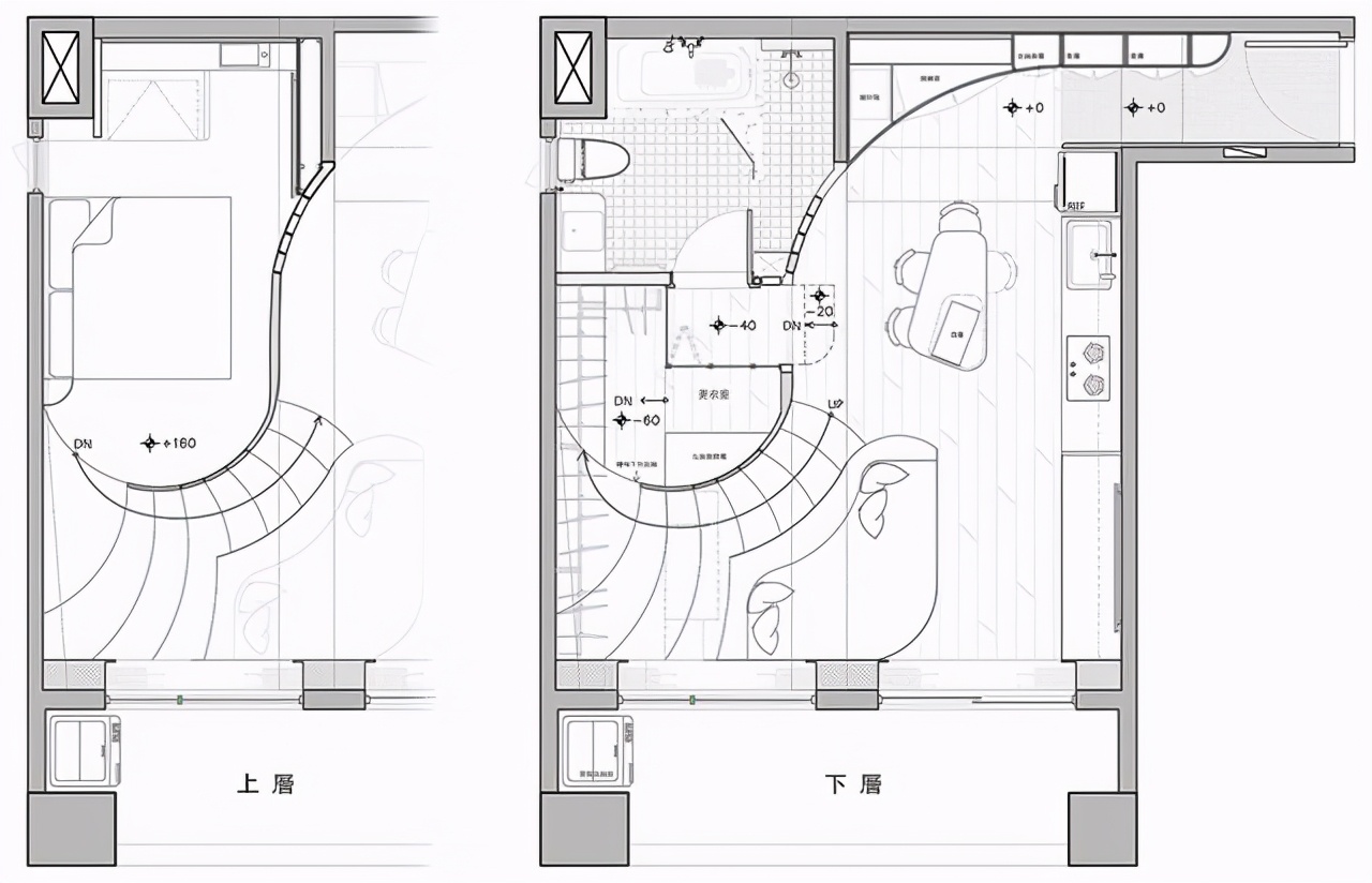 设计师|她在56㎡复式户型中加入旋转楼梯，空间婉转像迷宫，效果太惊艳