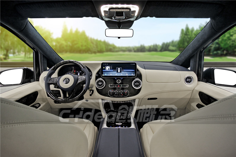 奔驰威霆|超大空间设计，奔驰威霆六座全隔断内饰改装，仿佛进入总裁办公室