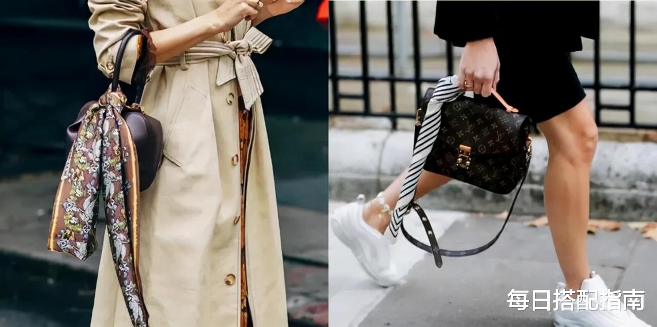 每日搭配指南|难怪精致女人都爱“丝巾”,5种系法、多套示范,教你搭出高级感